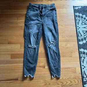 American Eagle Dark Grey Curvy High Waisted Jegging 6 XShort